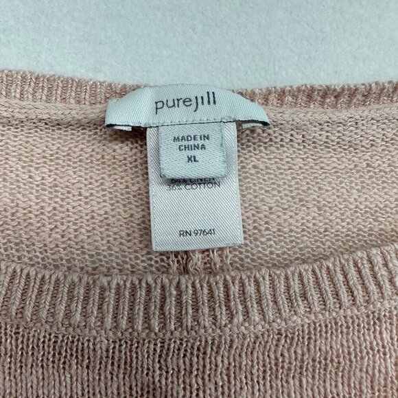 J Jill Linen Cotton Lightweight Boxy Sleeveless Sweater Size XL Light Pink Beach - Picture 3 of 12